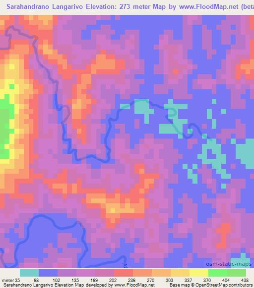 Sarahandrano Langarivo,Madagascar Elevation Map