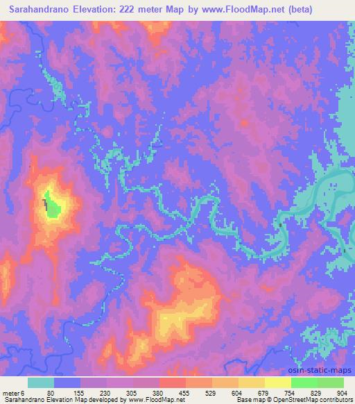 Sarahandrano,Madagascar Elevation Map