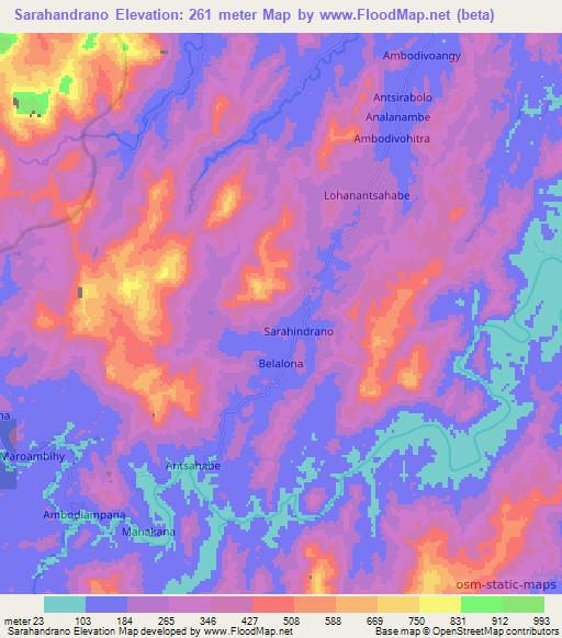 Sarahandrano,Madagascar Elevation Map