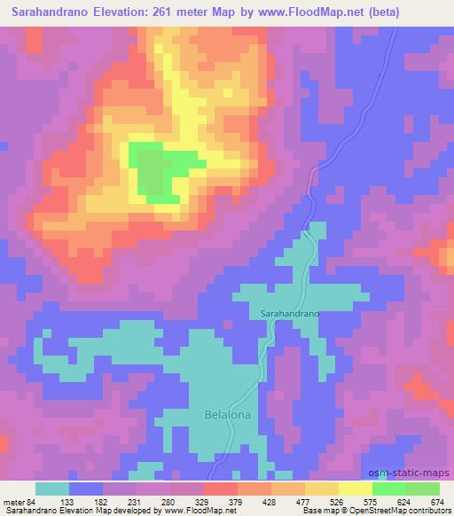 Sarahandrano,Madagascar Elevation Map