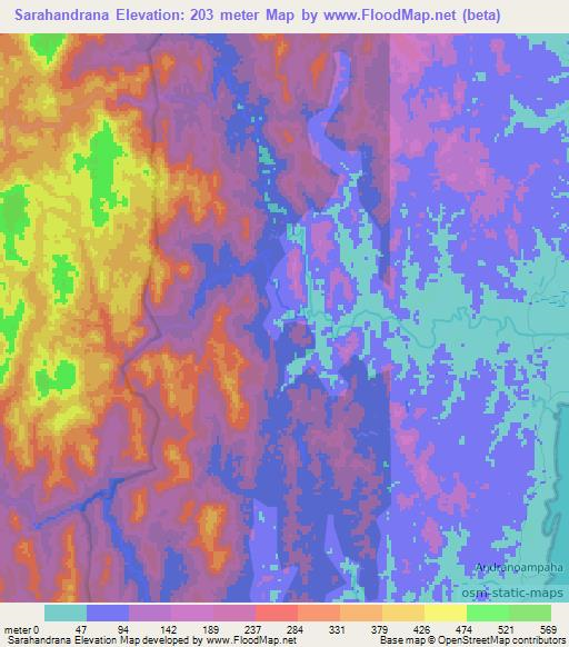 Sarahandrana,Madagascar Elevation Map