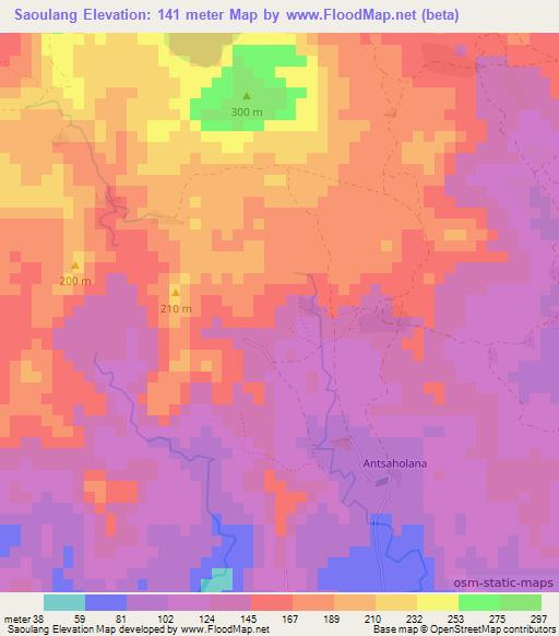 Saoulang,Madagascar Elevation Map