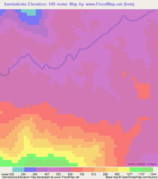 Sambatioka,Madagascar Elevation Map