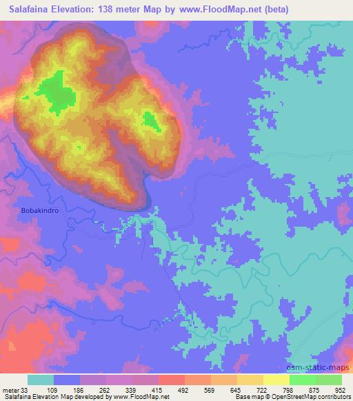 Salafaina,Madagascar Elevation Map