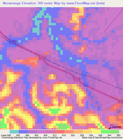 Moramanga,Madagascar Elevation Map