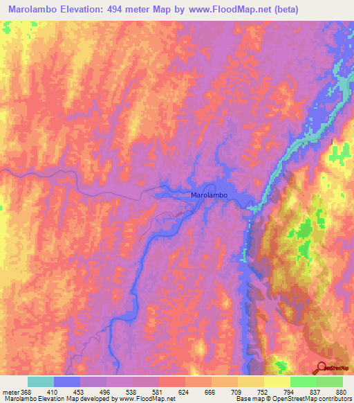 Marolambo,Madagascar Elevation Map