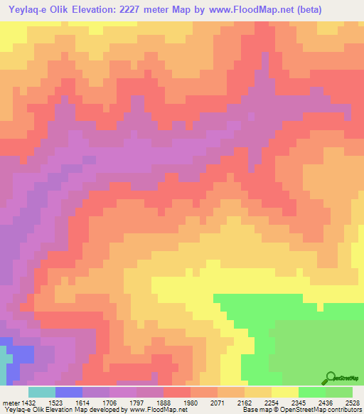 Yeylaq-e Olik,Iran Elevation Map