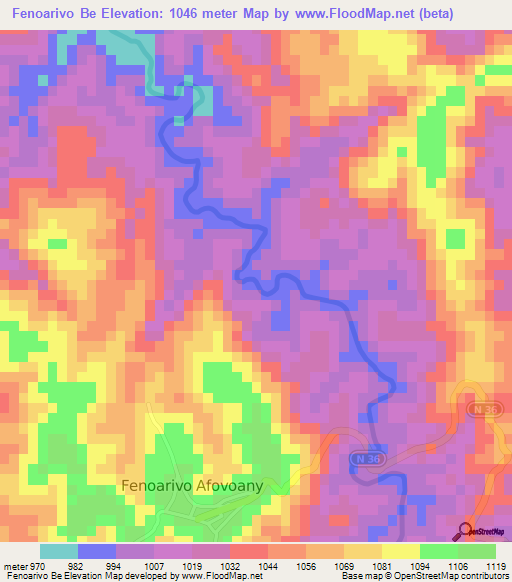 Fenoarivo Be,Madagascar Elevation Map