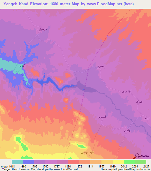 Yengeh Kand,Iran Elevation Map