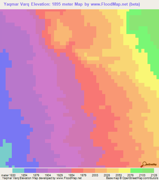 Yaqmar Varq,Iran Elevation Map