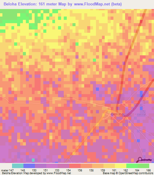 Beloha,Madagascar Elevation Map
