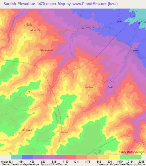 Sardab,Iran Elevation Map