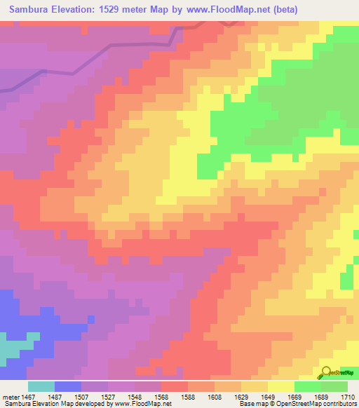 Sambura,Iran Elevation Map