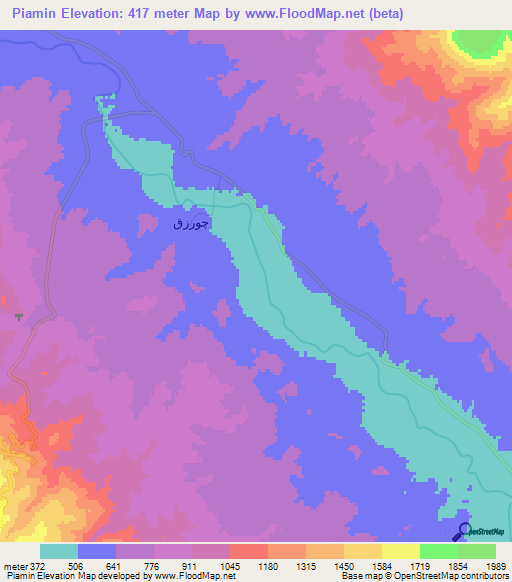 Piamin,Iran Elevation Map