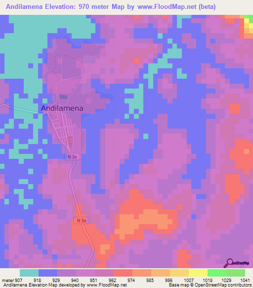 Andilamena,Madagascar Elevation Map