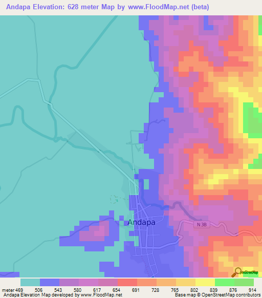 Andapa,Madagascar Elevation Map