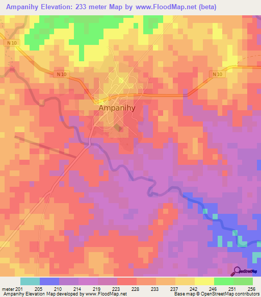Ampanihy,Madagascar Elevation Map