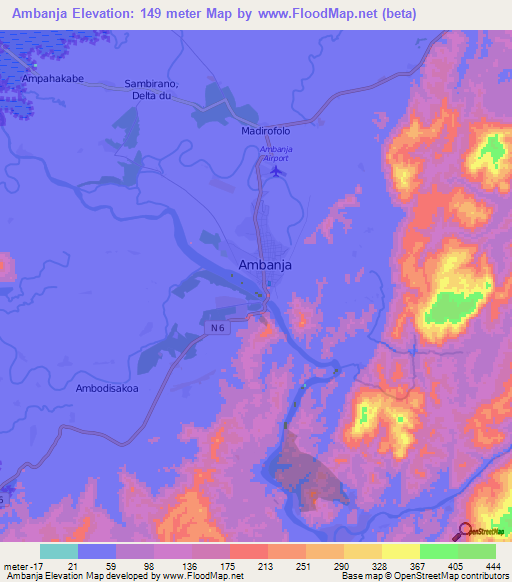Ambanja,Madagascar Elevation Map