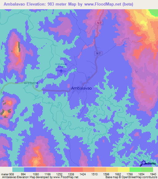 Ambalavao,Madagascar Elevation Map