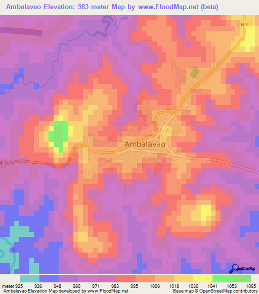 Ambalavao,Madagascar Elevation Map