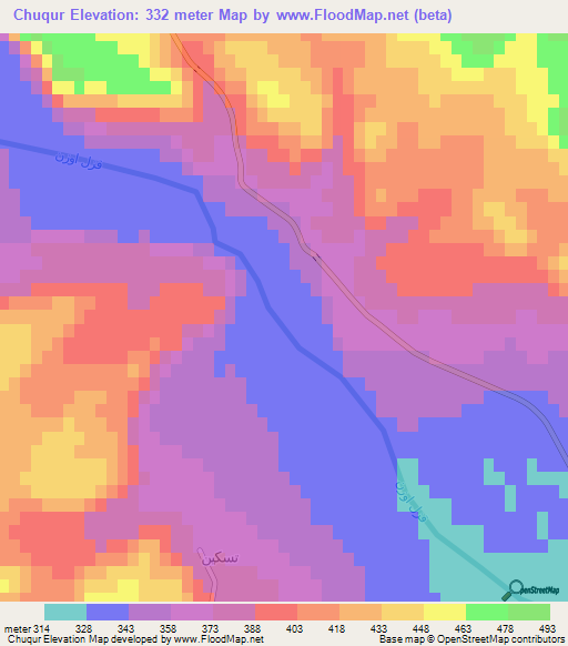 Chuqur,Iran Elevation Map
