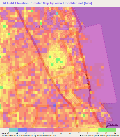 Al Qatif,Saudi Arabia Elevation Map