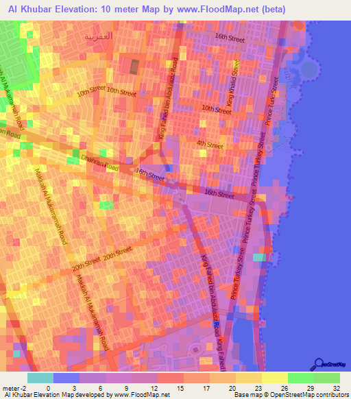 Al Khubar,Saudi Arabia Elevation Map