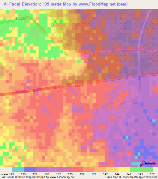Al Fudul,Saudi Arabia Elevation Map
