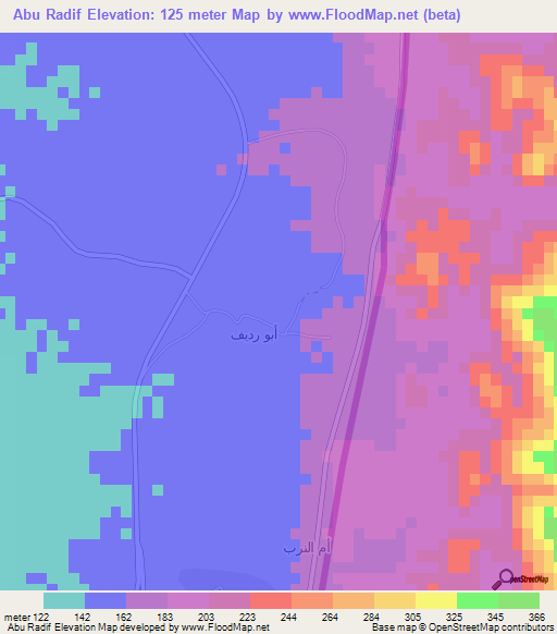 Abu Radif,Saudi Arabia Elevation Map