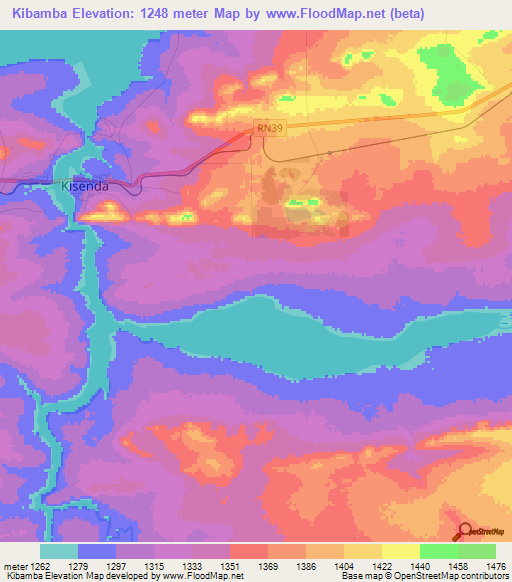 Kibamba,Congo (Kinshasa) Elevation Map