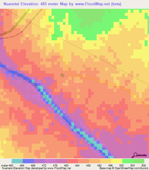 Nuanetsi,Zimbabwe Elevation Map