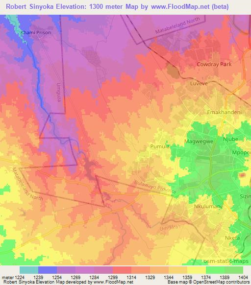 Robert Sinyoka,Zimbabwe Elevation Map