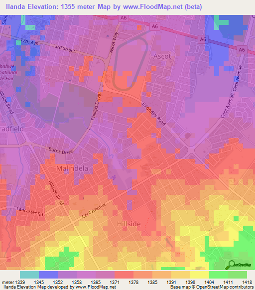 Ilanda,Zimbabwe Elevation Map