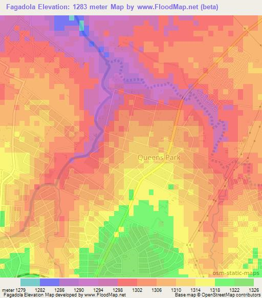 Fagadola,Zimbabwe Elevation Map