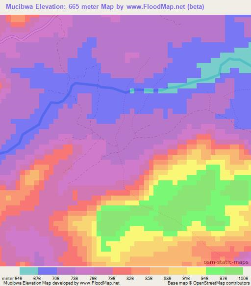 Mucibwa,Zimbabwe Elevation Map