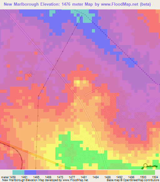 New Marlborough,Zimbabwe Elevation Map