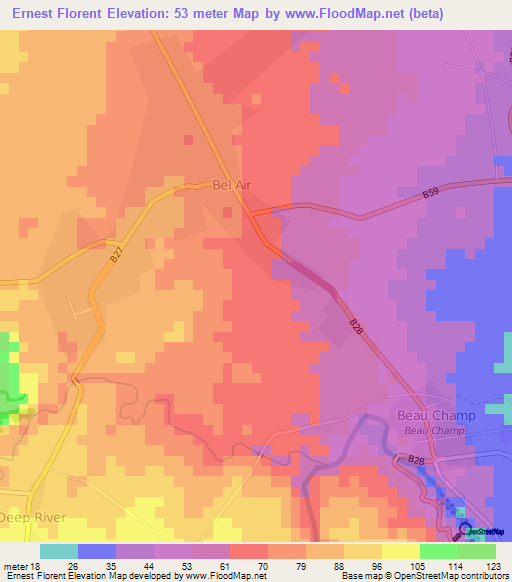 Ernest Florent,Mauritius Elevation Map