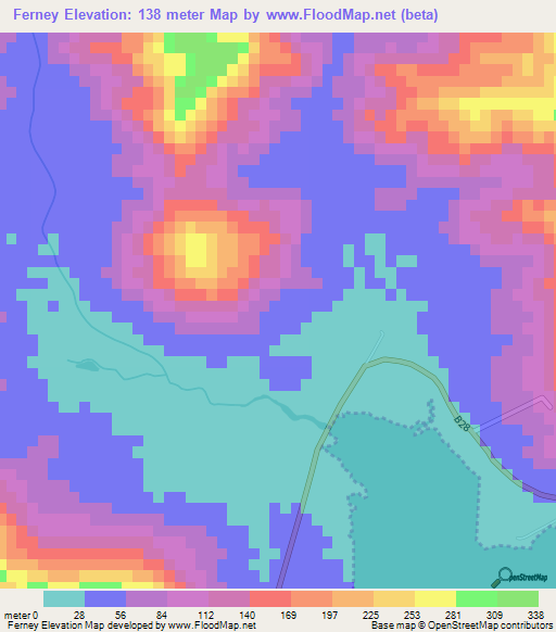 Ferney,Mauritius Elevation Map