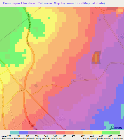 Bemanique,Mauritius Elevation Map