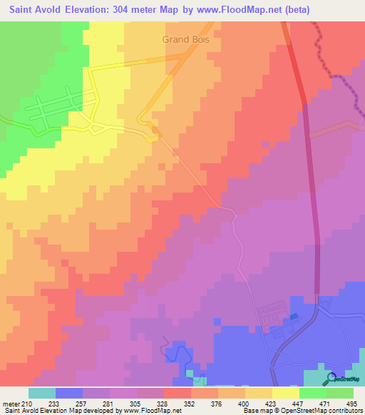 Saint Avold,Mauritius Elevation Map