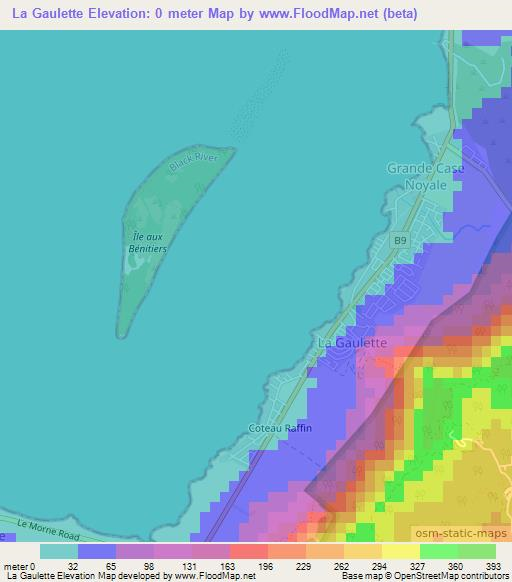 La Gaulette,Mauritius Elevation Map