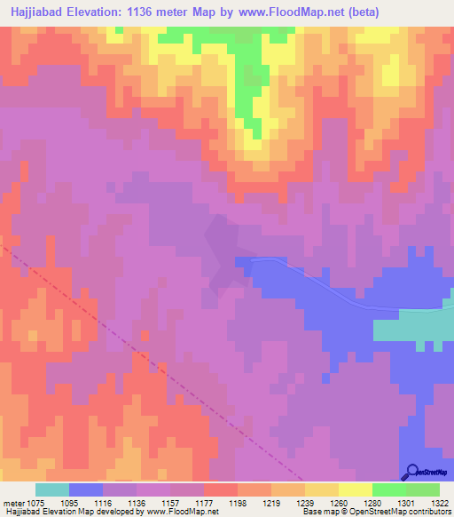 Hajjiabad,Iran Elevation Map