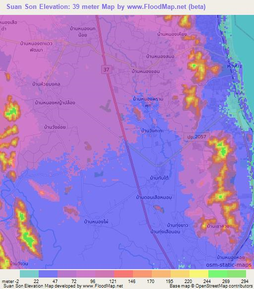 Suan Son,Thailand Elevation Map