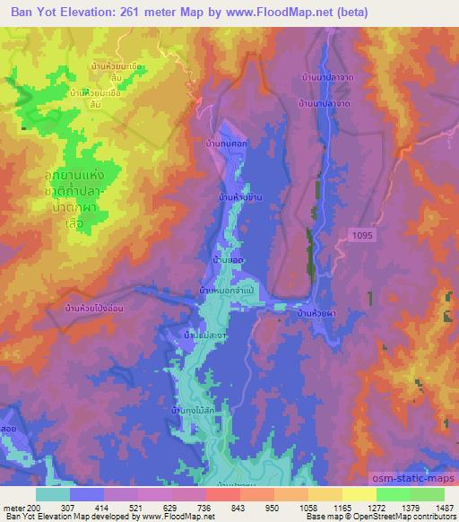 Ban Yot,Thailand Elevation Map