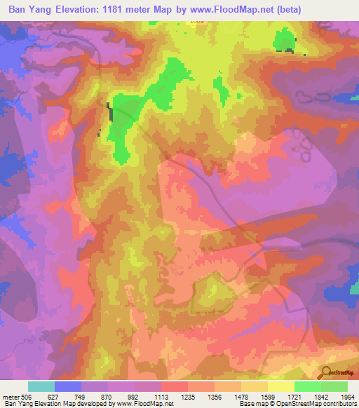 Ban Yang,Thailand Elevation Map