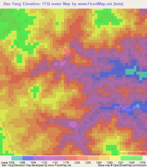 Ban Yang,Thailand Elevation Map