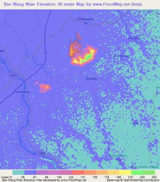 Ban Wang Wian,Thailand Elevation Map