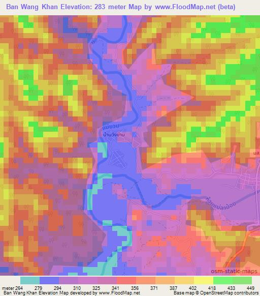 Ban Wang Khan,Thailand Elevation Map