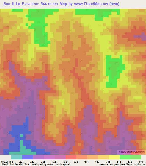 Ban U Lu,Thailand Elevation Map