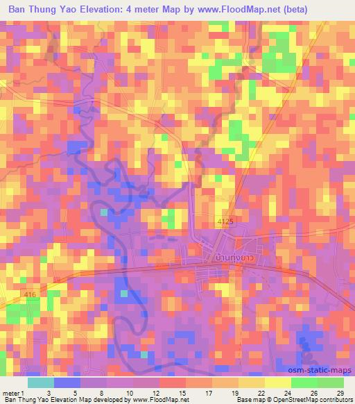 Ban Thung Yao,Thailand Elevation Map